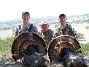 Father and Sons Turkey Hunting in the Texas Hill Country.