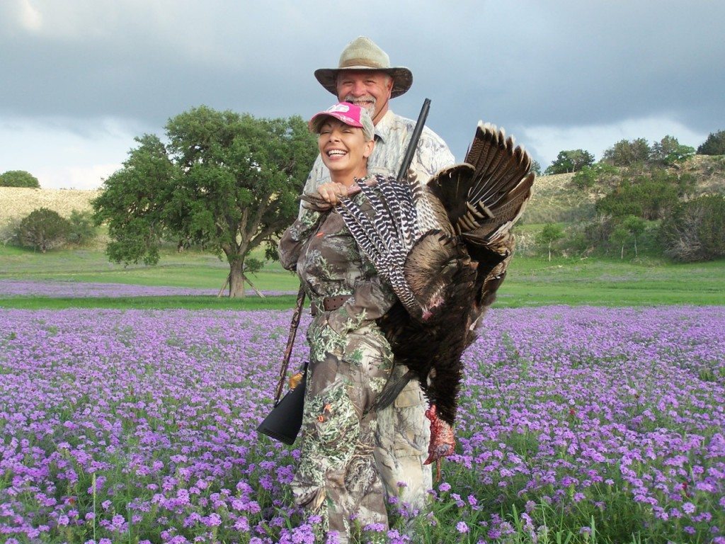 Happy Husband and Wife enjoying a Spring Turkey Hunt at Shonto Ranch