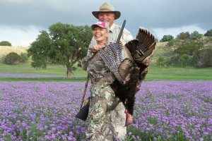 Happy Husband and Wife enjoying a Spring Turkey Hunt at Shonto Ranch