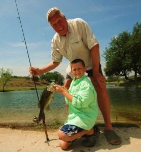 Granddad and Grandson Fishing at Shonto Ranch
