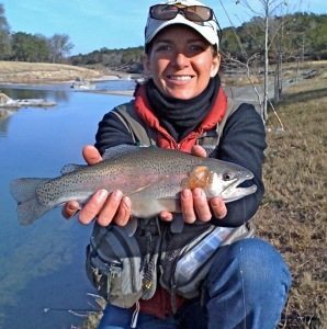 Lady Rainbow Trout Fishing at Shonto Ranch